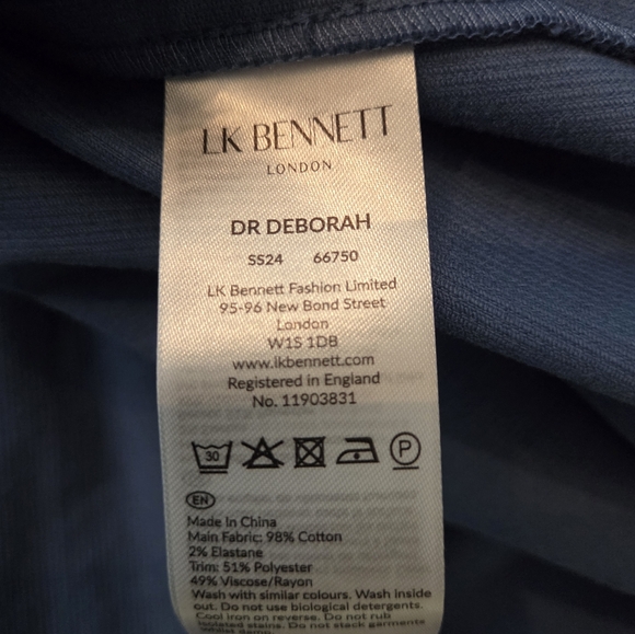 LK Bennett Deborah Ruffle Corduroy Midi Dress - Size 14 - Picture 8 of 9